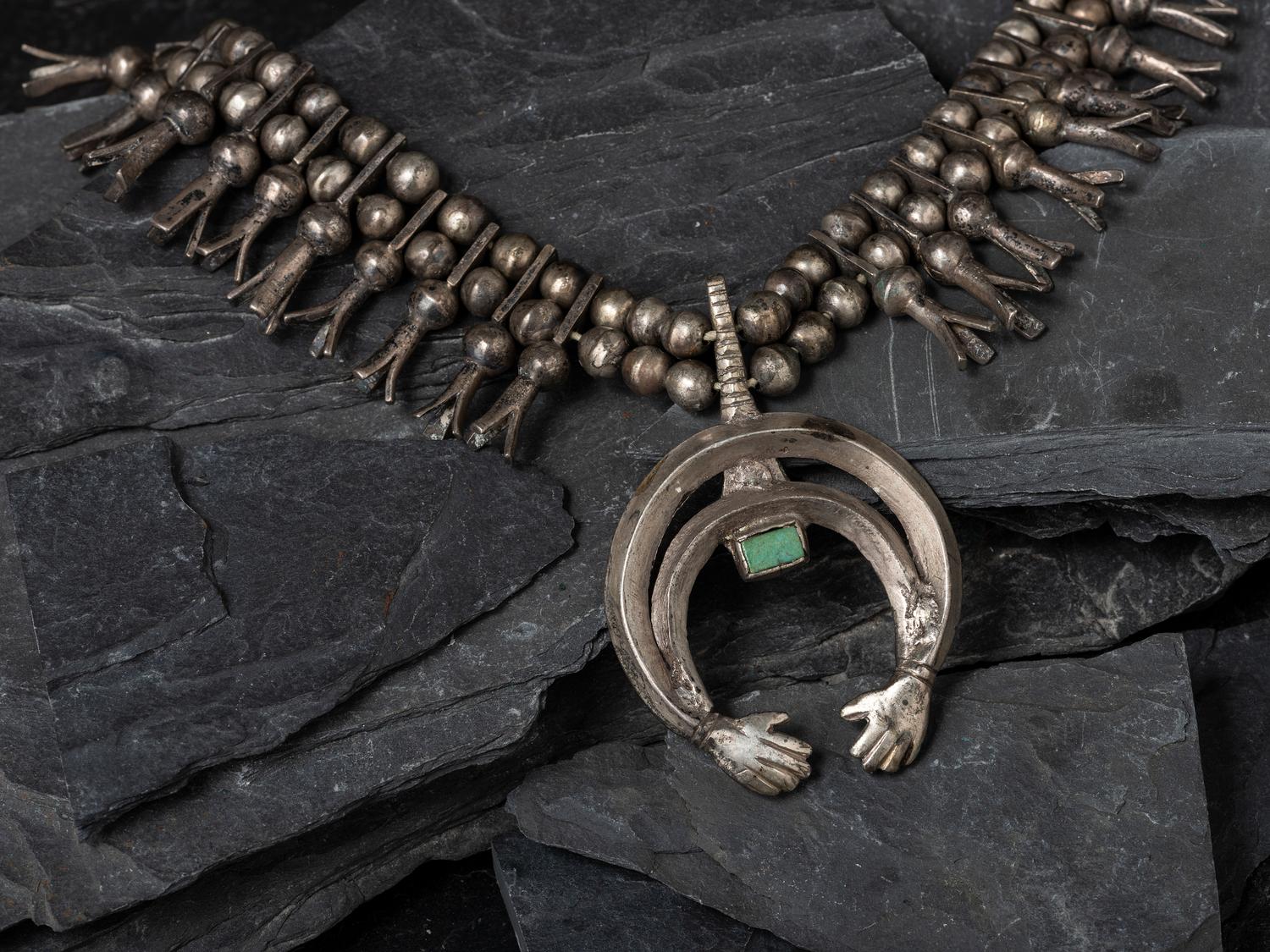 Early Navajo Squash Blossom Necklace, Collected by Hoffman Birney (1891-1958)