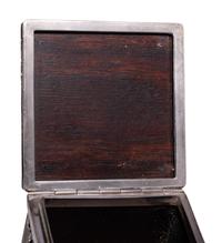 A Fabergé Silver-Mounted Rosewood Stamp Box