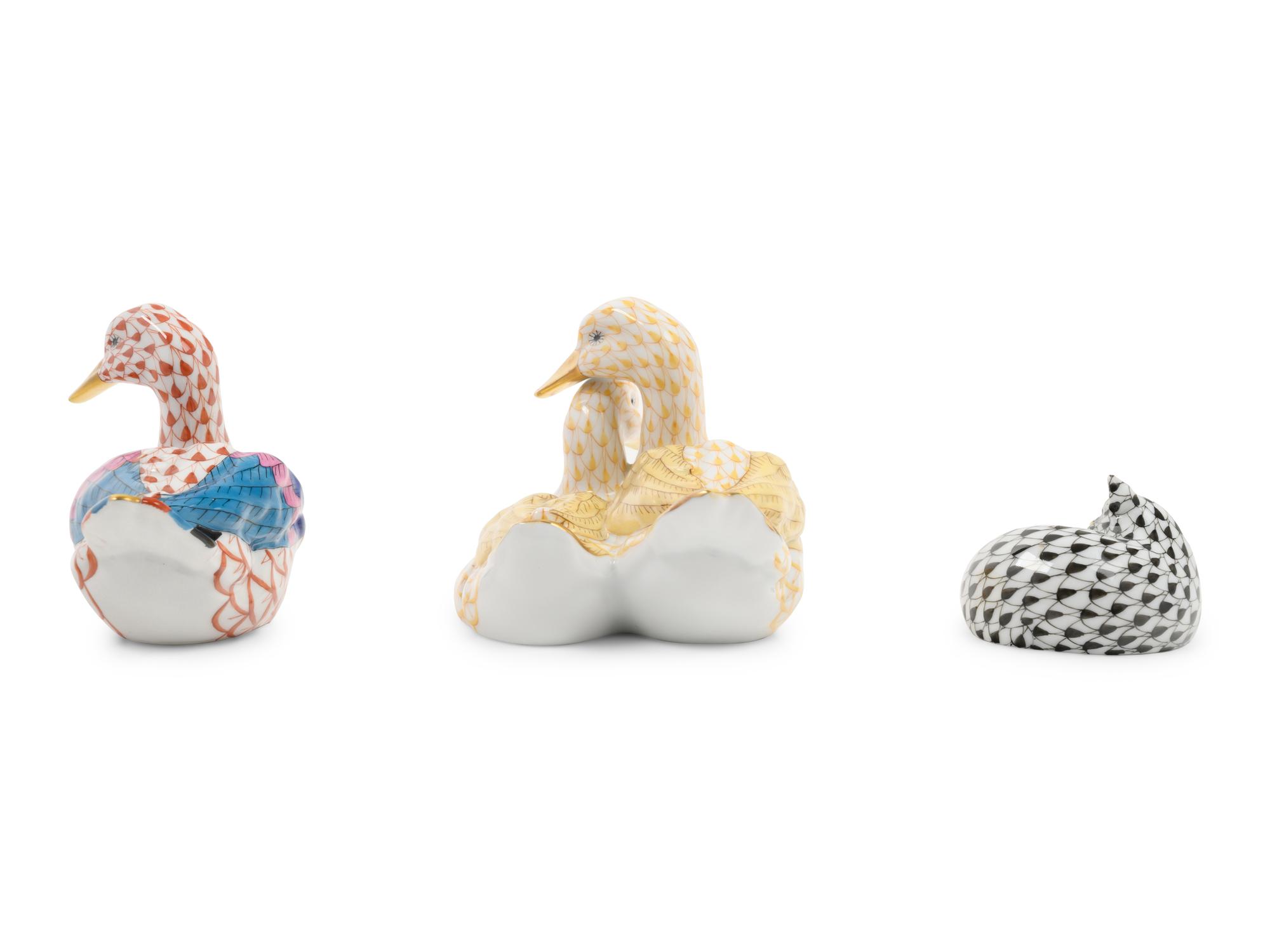 Three Herend Porcelain Articles