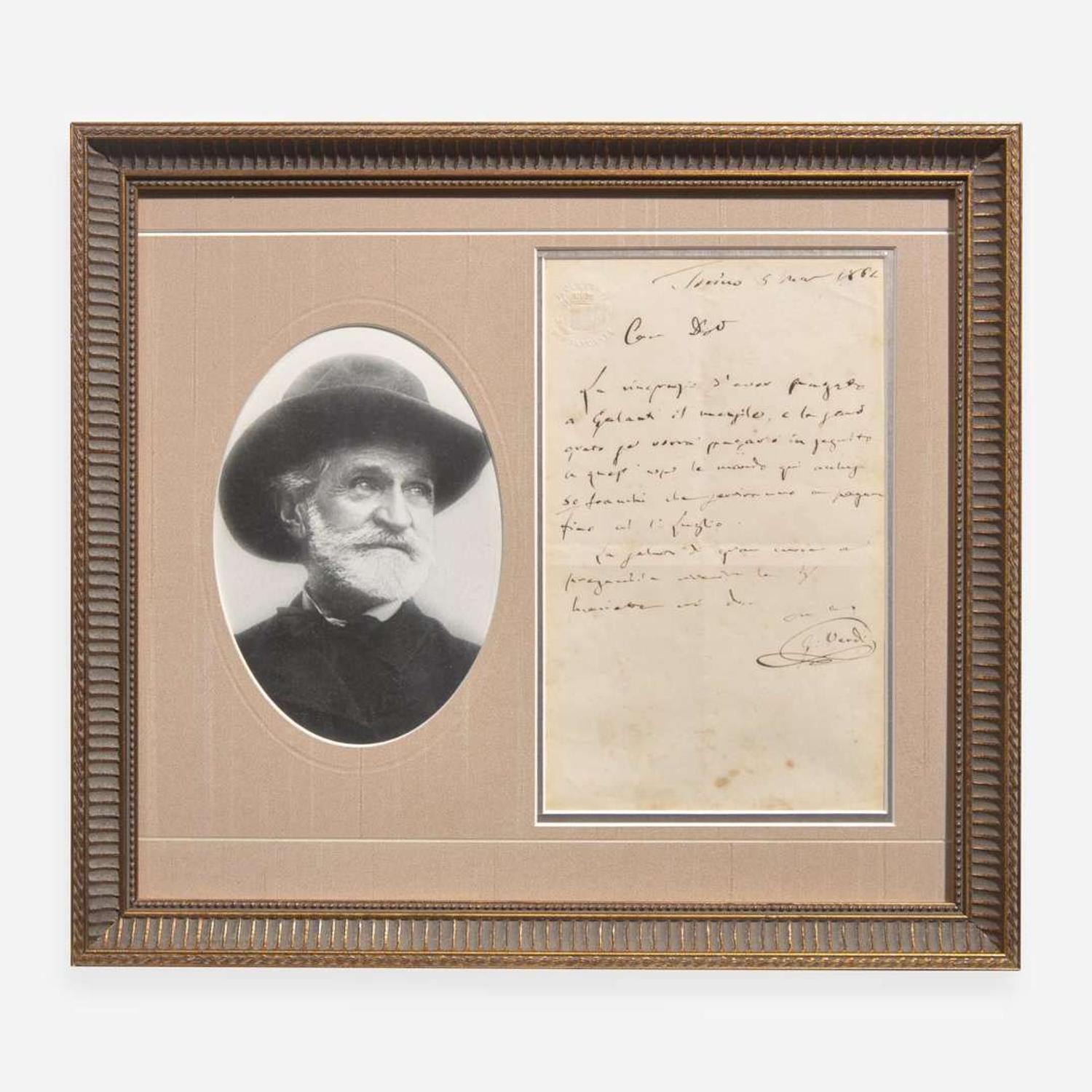 [Autographs & Manuscripts] Verdi, Giuseppe Autograph letter, signed