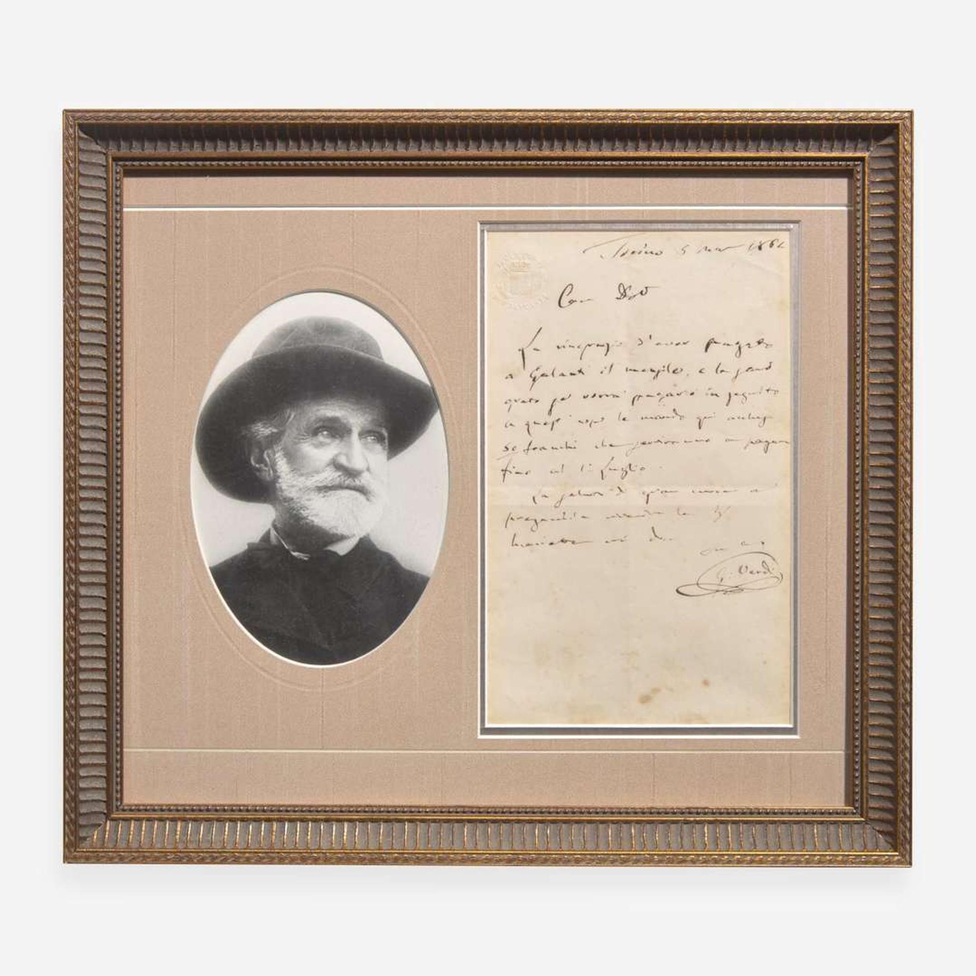 [Autographs & Manuscripts] Verdi, Giuseppe Autograph letter, signed