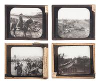[CIVIL WAR - MAGIC LANTERN SLIDES]. A collection of 100+ assorted glass slides mostly featuring Civil War photographs, including: