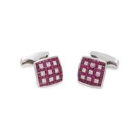 RUBY AND DIAMOND CUFFLINKS