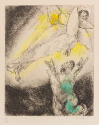 Marc Chagall, (French/Russian, 1887-1985), One of the Seraphim Purifies Isaiah's Lips with a Live Coal