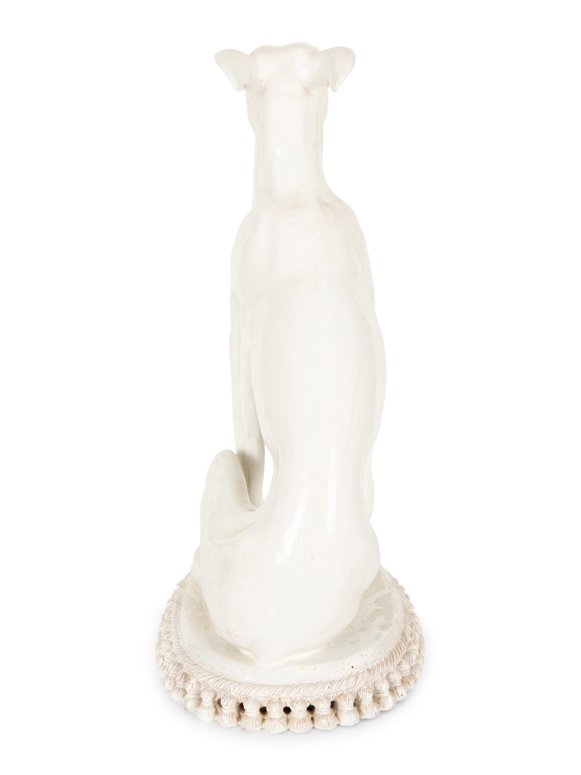 A Glazed Pottery Whippet Sculpture