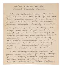 KELLER, Helen Adams (1880-1968). A group of 6 items related to Keller’s work later in life, comprising: