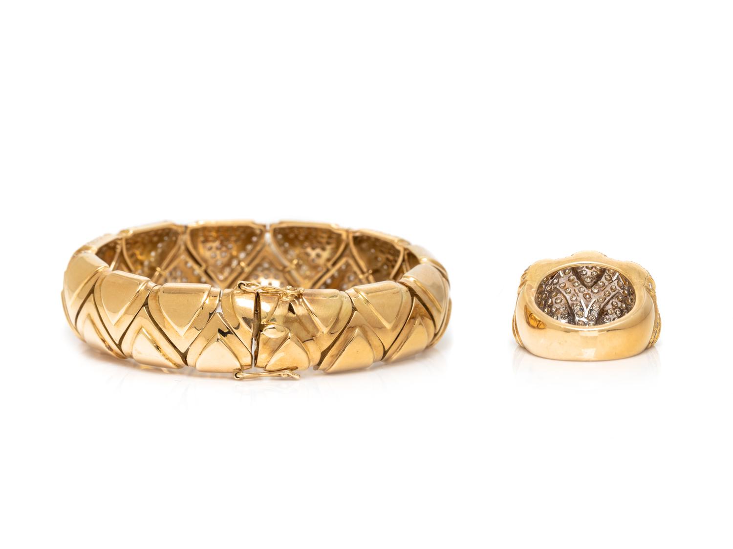 YELLOW GOLD AND DIAMOND SET