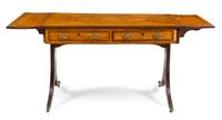 A George III Satinwood Sofa Table Height 29 x width 43 (closed) x depth 21 1/2 inches. — LATE 18TH CENTURY