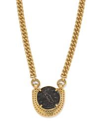 CHIMENTO, YELLOW GOLD, ANCIENT ROMAN COIN AND DIAMOND NECKLACE