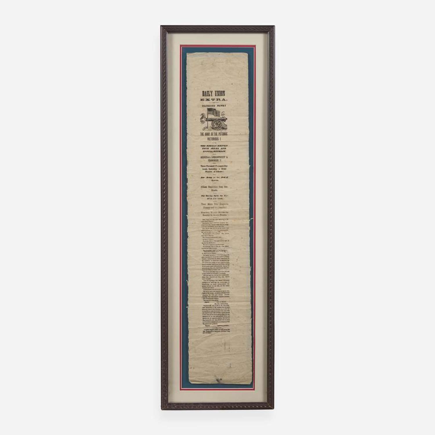 [Americana] [Battle of Gettysburg] Printed Broadside