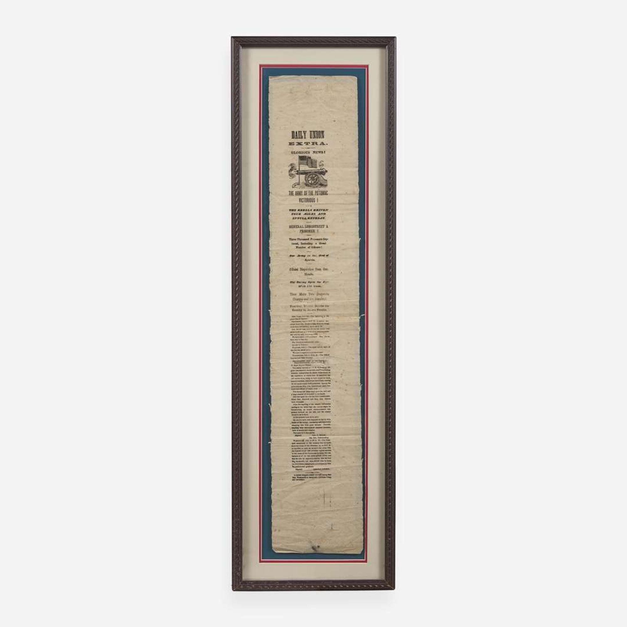 [Americana] [Battle of Gettysburg] Printed Broadside