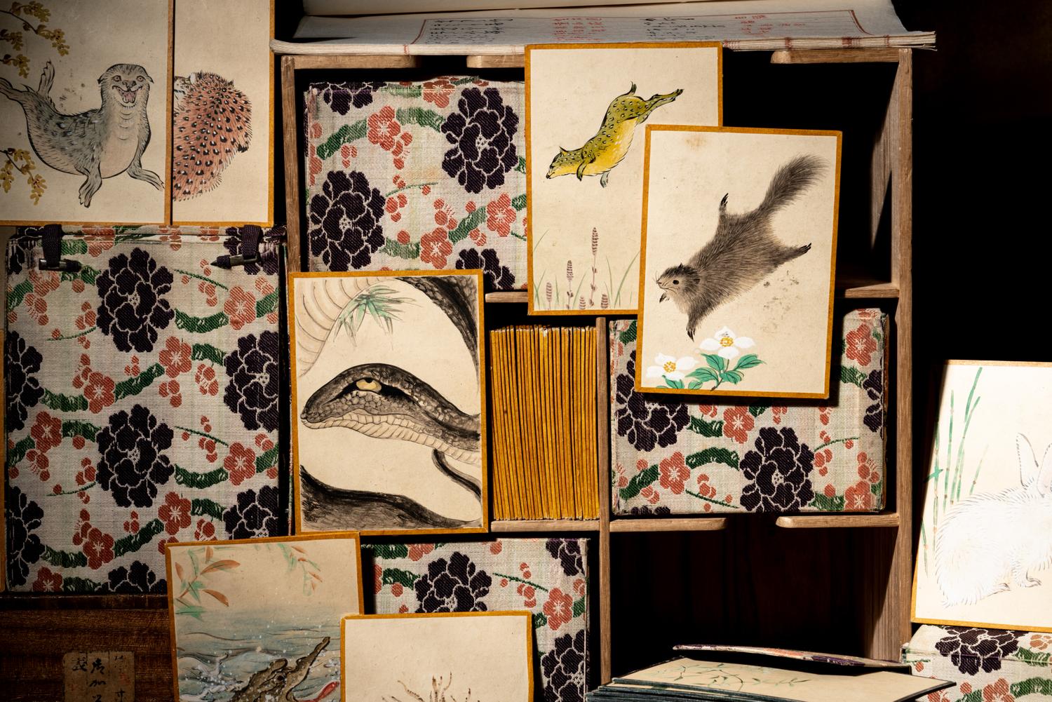 Four Sets of Japanese E-awase Karuta Playing Cards by Maruyama Oritsu (1817-1875), Nagasawa Roho (Mid-19th Century), Hara Zaisho (1813-1871) and Kishi Gantai (1782-1865)