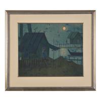 Chuah Thean Teng 蔡天定 (Chinese/Malaysian, 1912-2008) — Moonlit Harbor