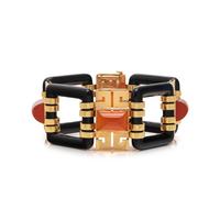 MARZO, YELLOW GOLD, ONYX AND CARNELIAN BRACELET