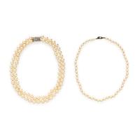 TWO CULTURED PEARL NECKLACES