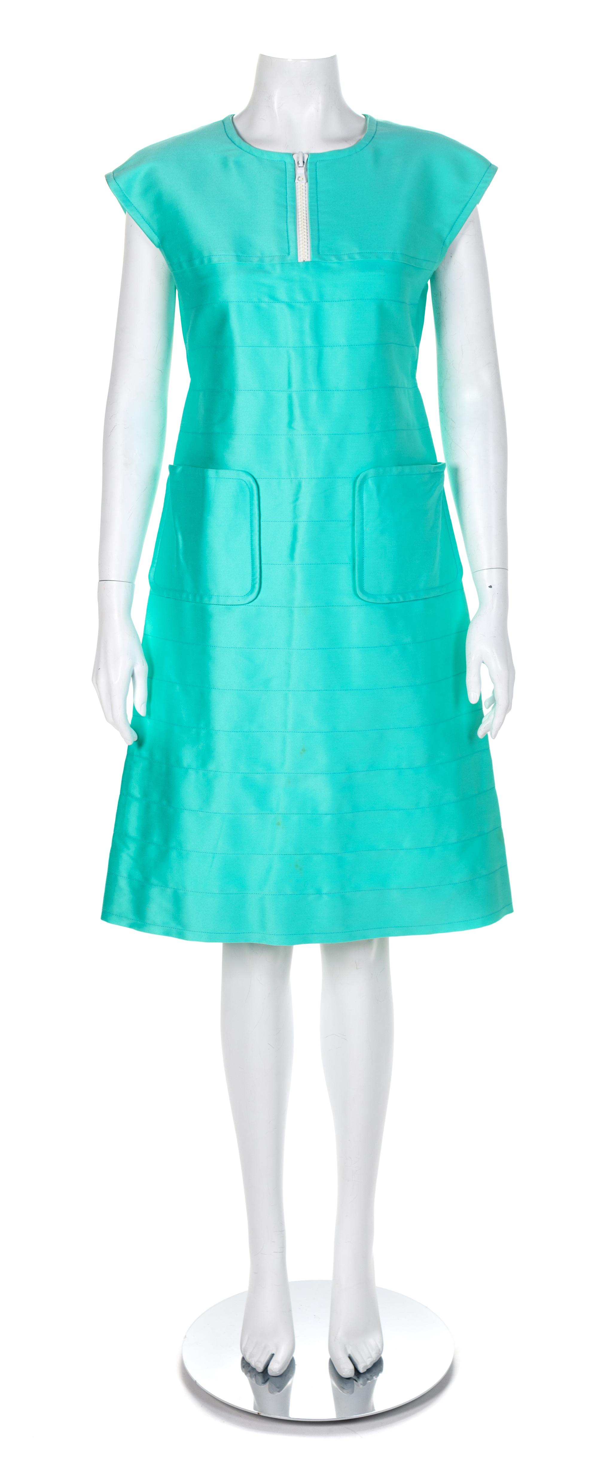 A Courreges Blue Sleeveless Dress, 1960-70s