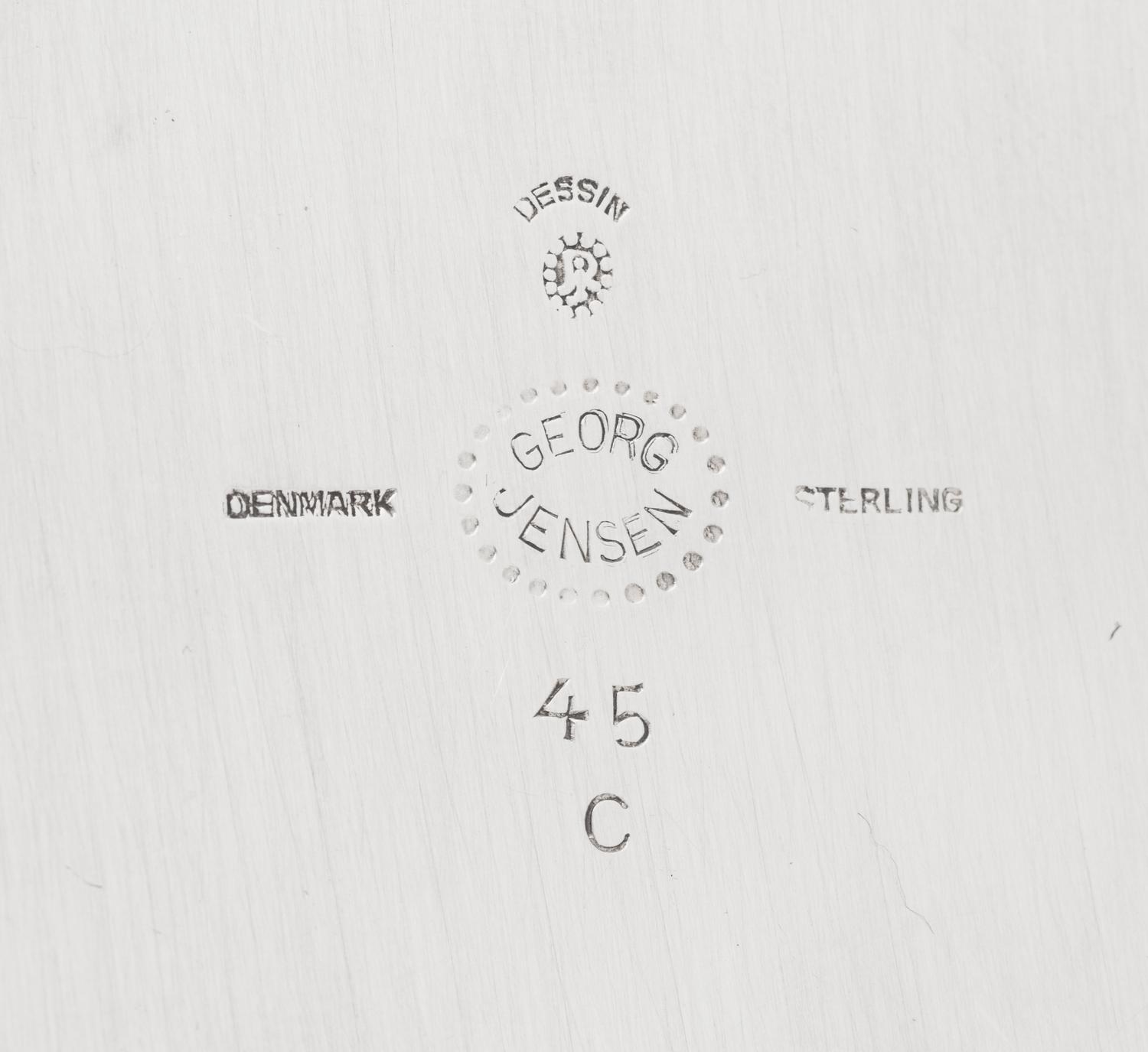 A Johan Rohde for Georg Jensen Cosmos Silver Four-Piece Tea Service