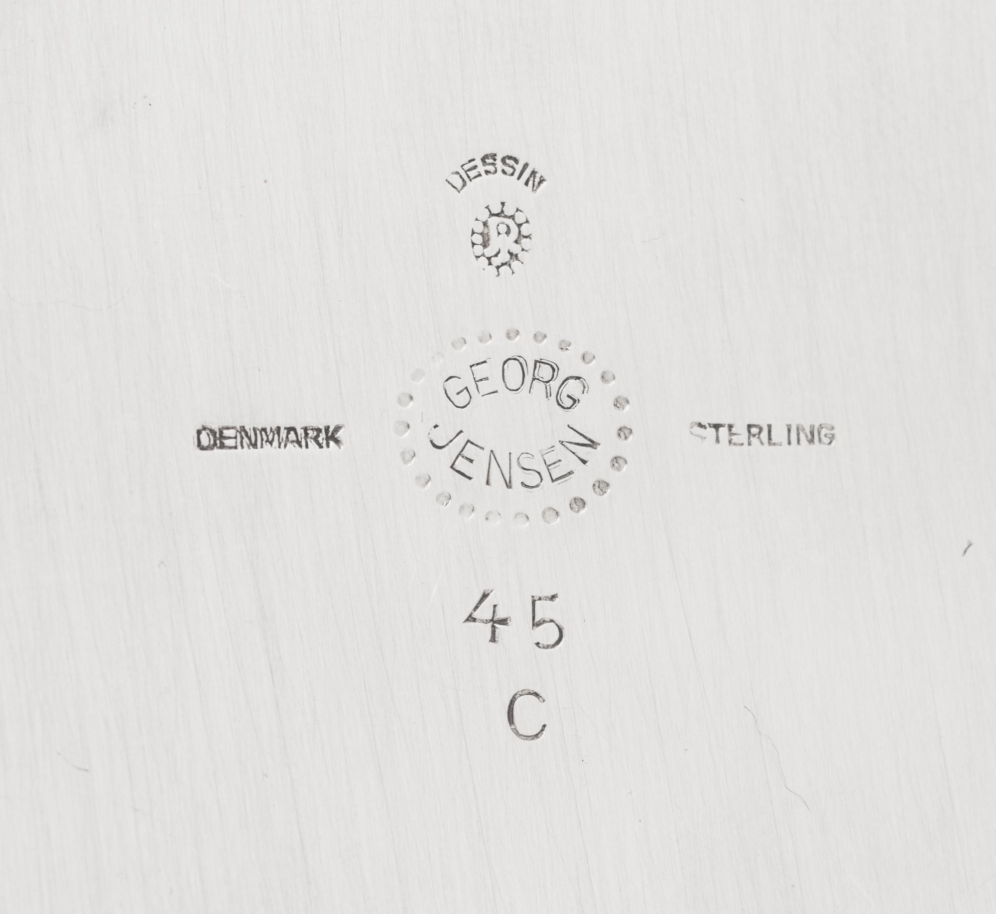 A Johan Rohde for Georg Jensen Cosmos Silver Four-Piece Tea Service