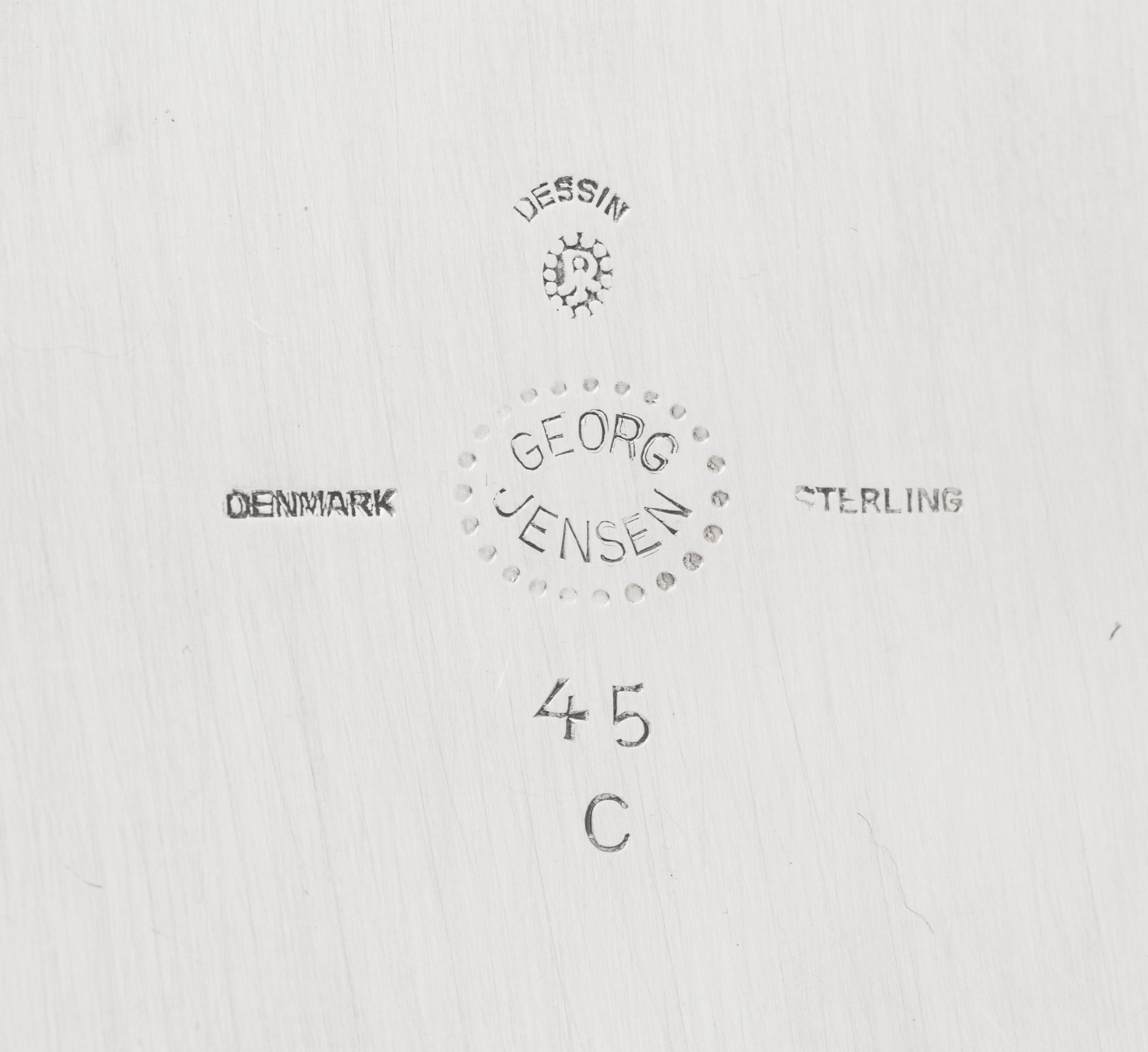 A Johan Rohde for Georg Jensen Cosmos Silver Four-Piece Tea Service