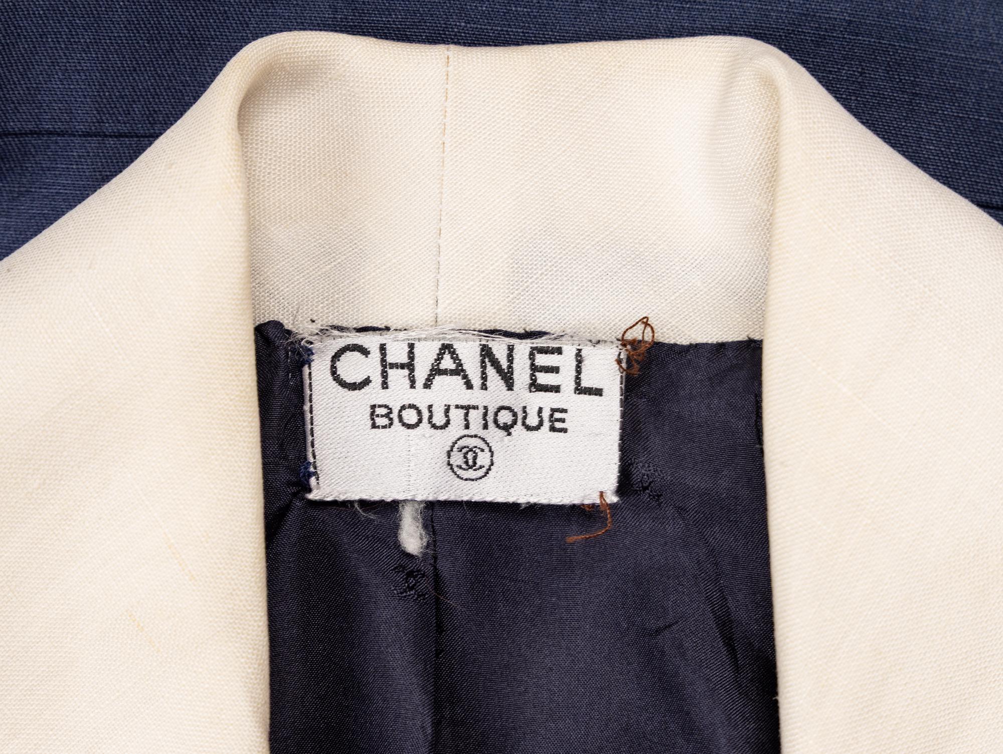 Chanel, Navy Linen Dress Suit