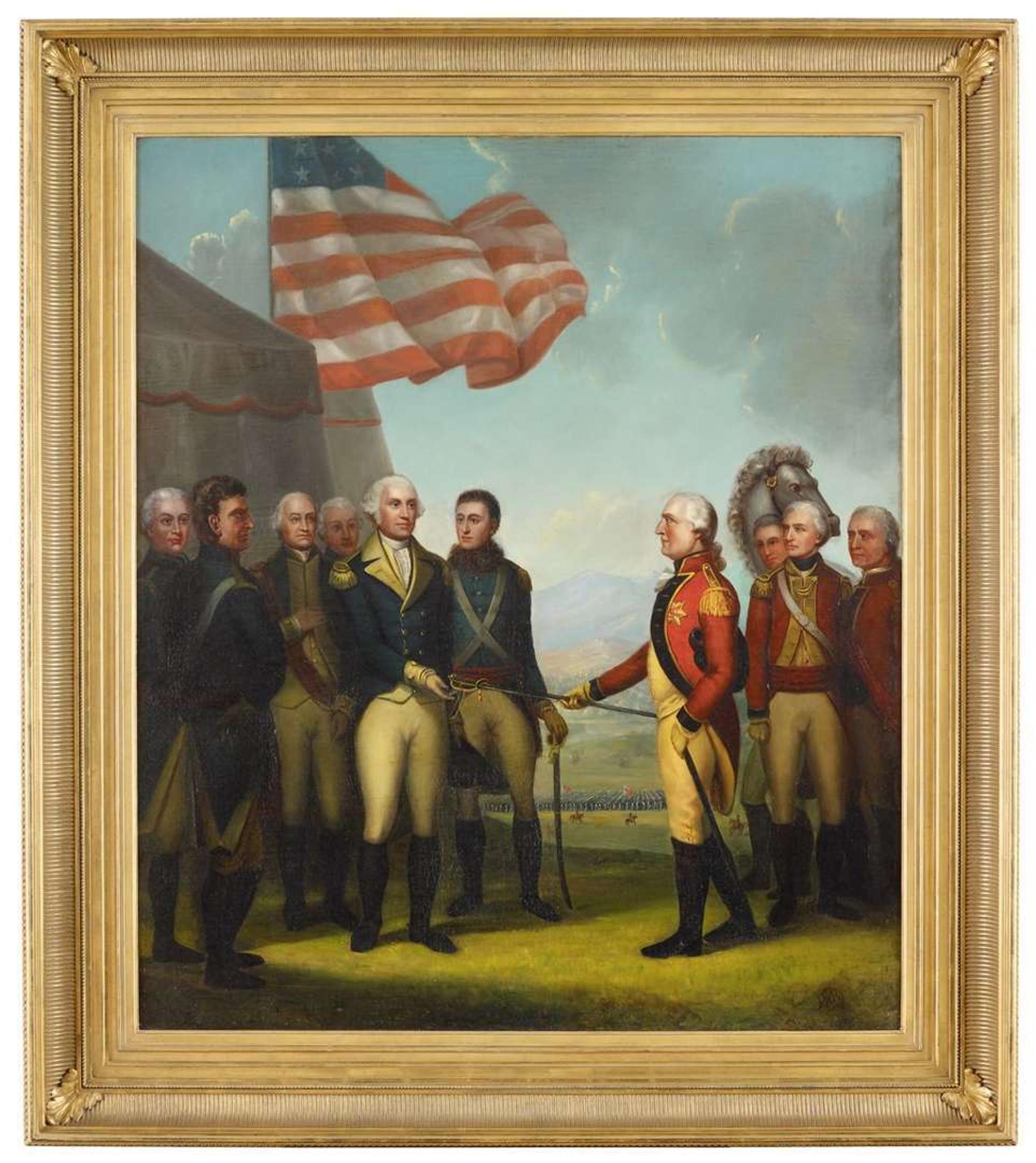 Albion Harris Bicknell (1837-1915) washington accepting cornwallis's surrender at yorktown