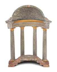 A Grand Tour Style Polychrome Decorated and Parcel Gilt Architectural Model