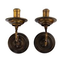 A Pair of English Brass Sconces