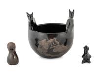 Blackware Pottery Bowl, PLUS