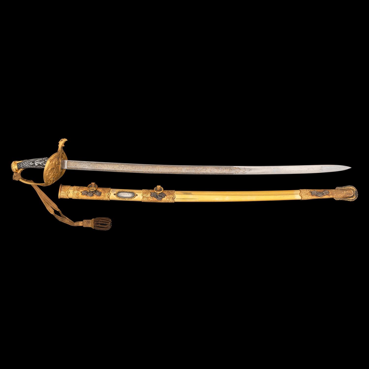 Presentation Grade Imported Staff & Field Officer's Saber Inscribed to Lt. Colonel (General) George Ward - Killed at Gettysburg