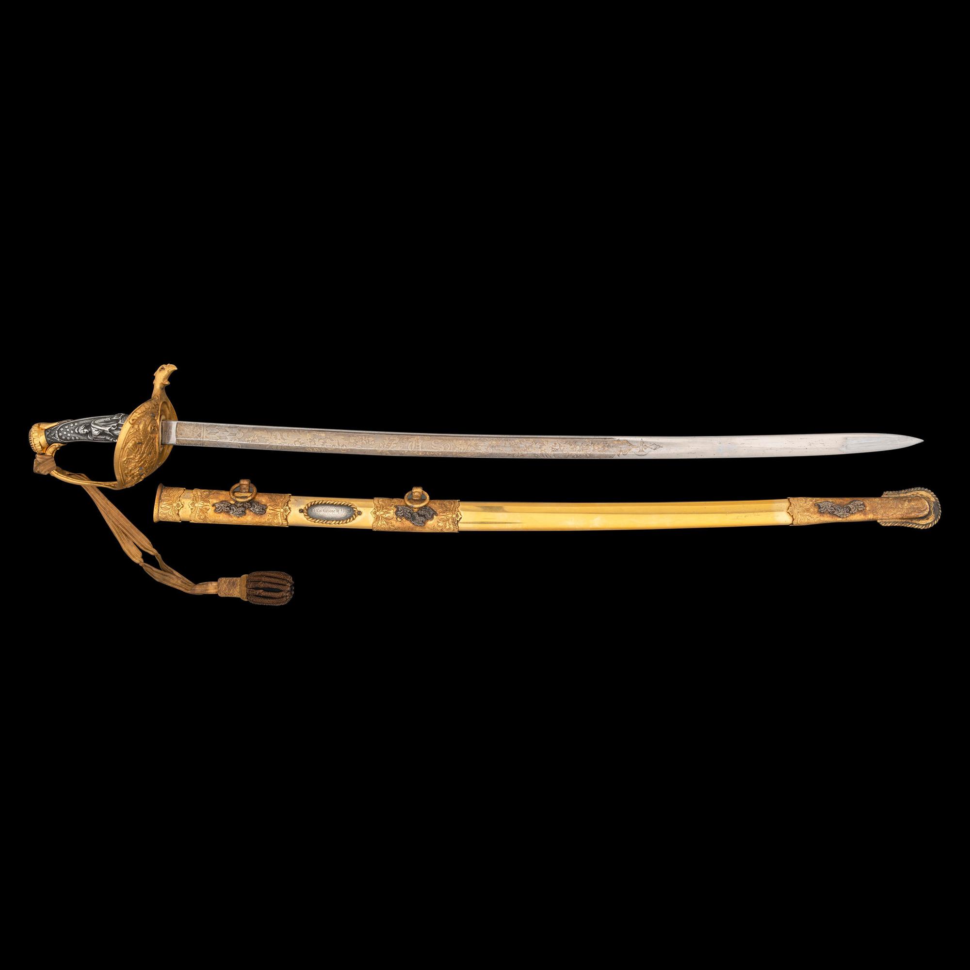 Presentation Grade Imported Staff & Field Officer's Saber Inscribed to Lt. Colonel (General) George Ward - Killed at Gettysburg