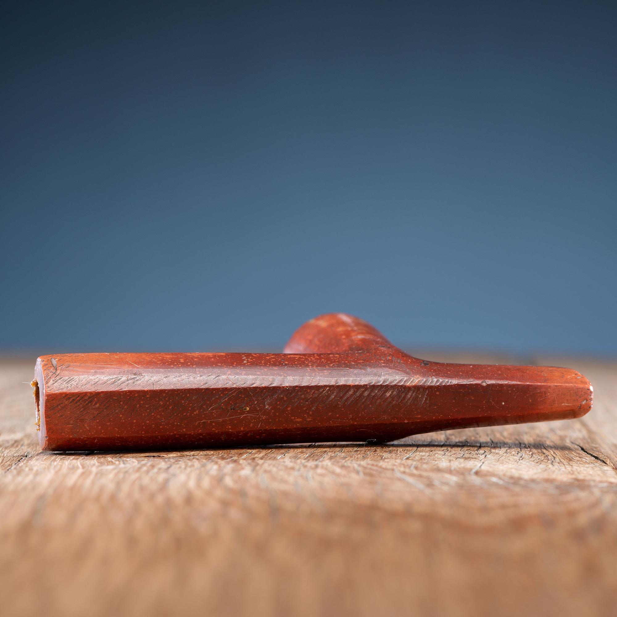 Western Great Lakes Carved Pipe Stem, with Catlinite Bowl