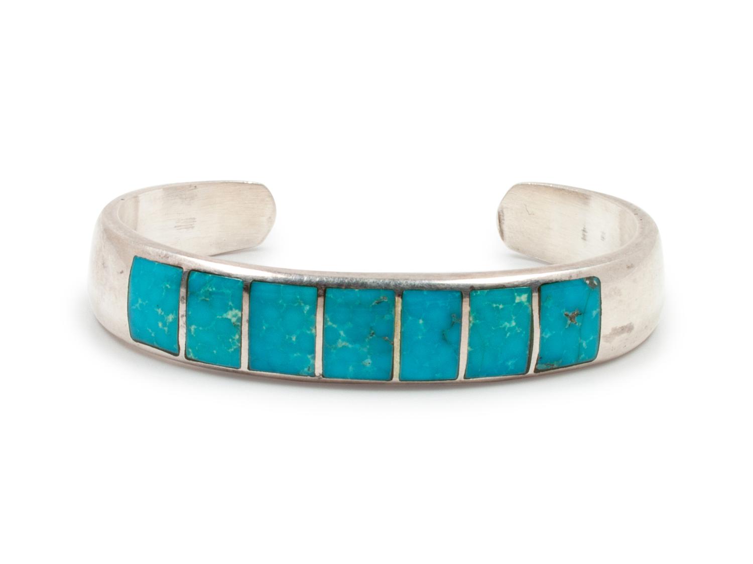 Silver and Turquoise Inlay Bracelet