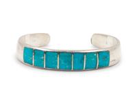 Silver and Turquoise Inlay Bracelet
