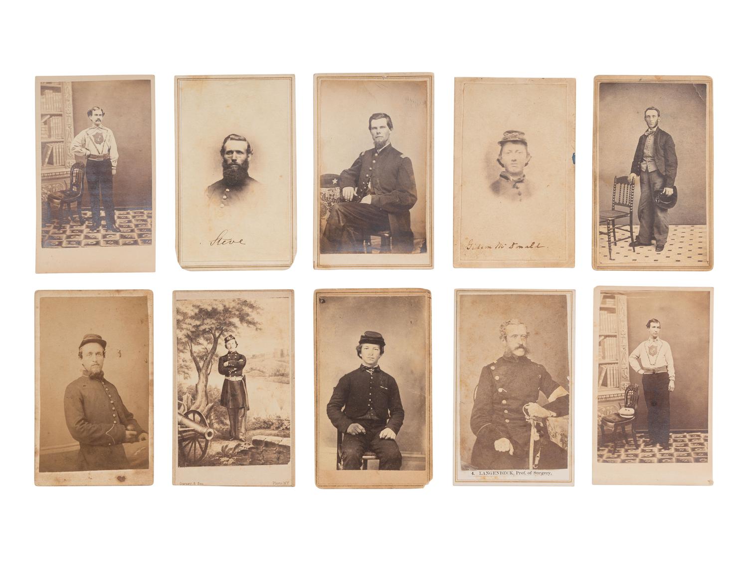 [CIVIL WAR]. A group of assorted photographs, many featuring Civil War soldiers.