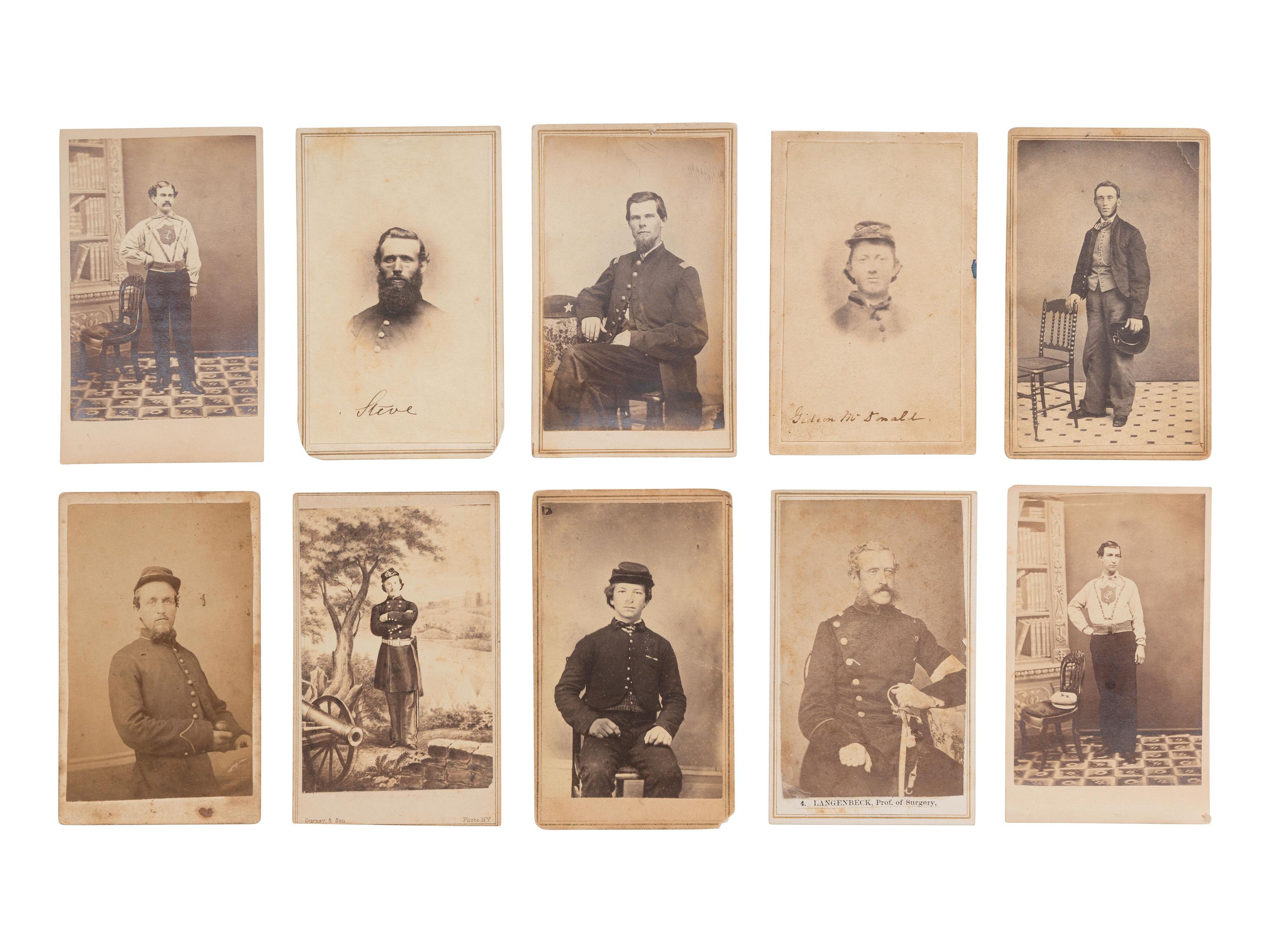 [CIVIL WAR]. A group of assorted photographs, many featuring Civil War soldiers.