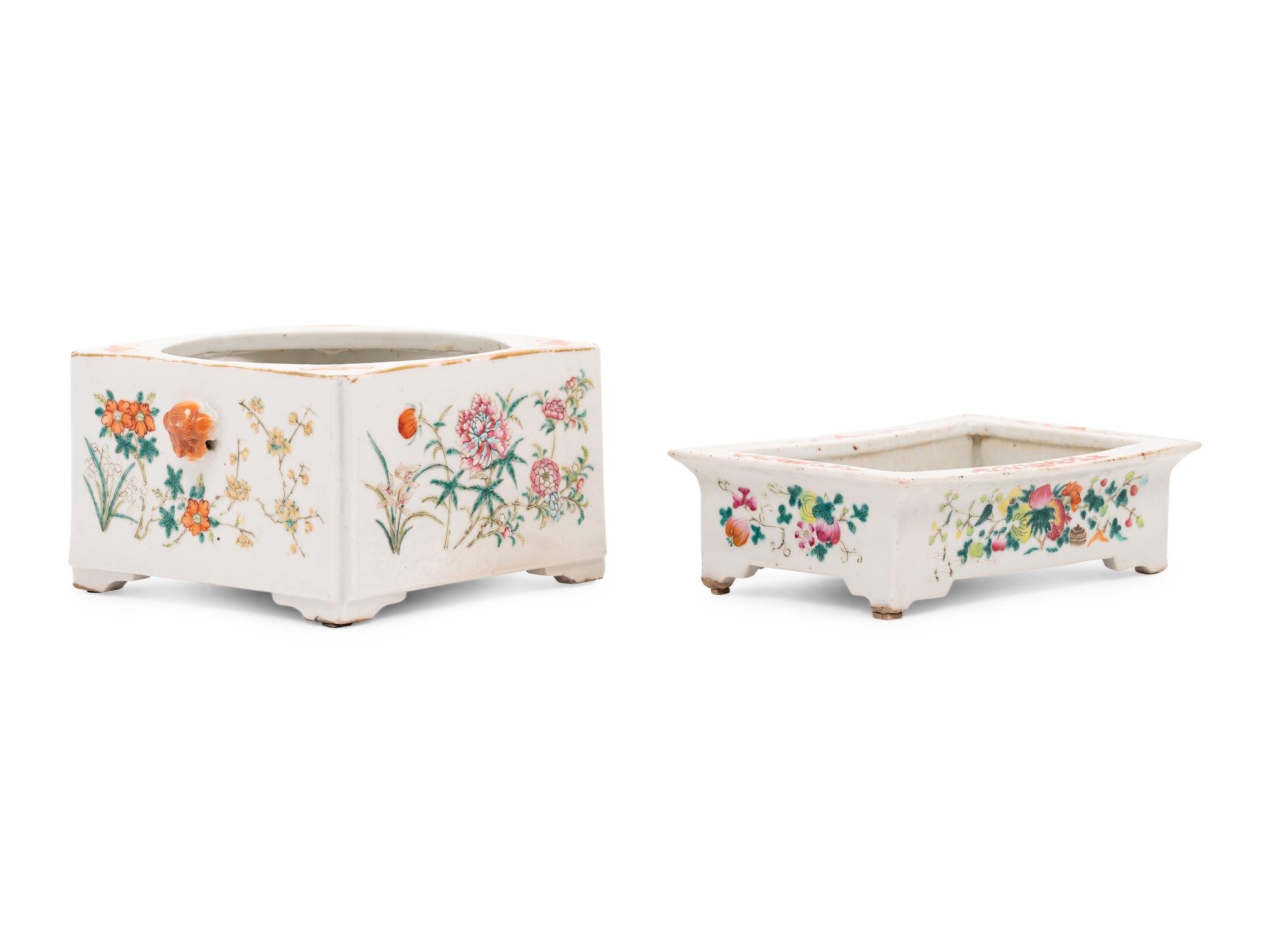 Two Chinese Famille Rose Porcelain Vessels