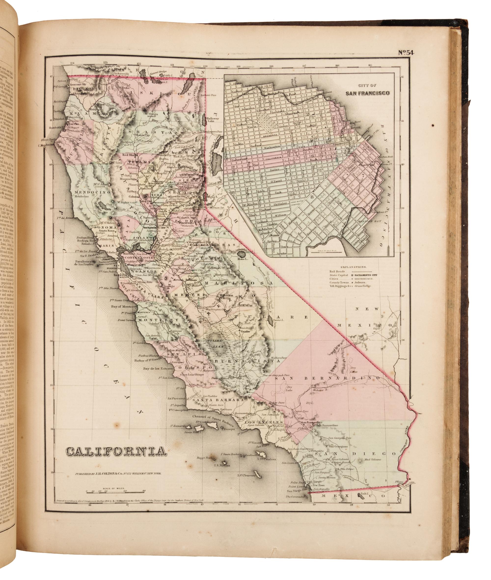 COLTON, George Woolworth (1827-1901). Colton's General Atlas. New York: J. H. Colton and Company, 1857.