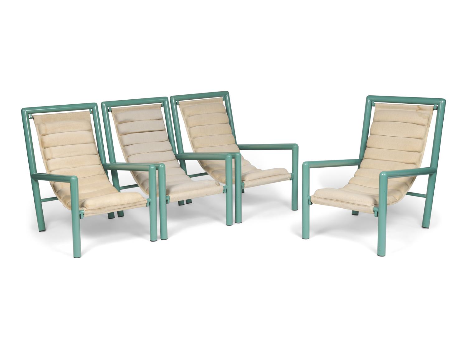 A Set of Four Robert Mallet-Stevens Deck Chairs