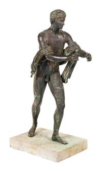 A Large Bronze Figure of Apollo as an Archer Height 59 inches. — AFTER THE POMPEIIAN ANTIQUE, LATE 19TH/EARLY 20TH CENTURY