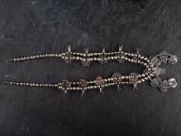 Navajo Silver and Turquoise Squash Blossom Necklace