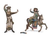 Two Chinese Sancai Glazed Pottery Figures