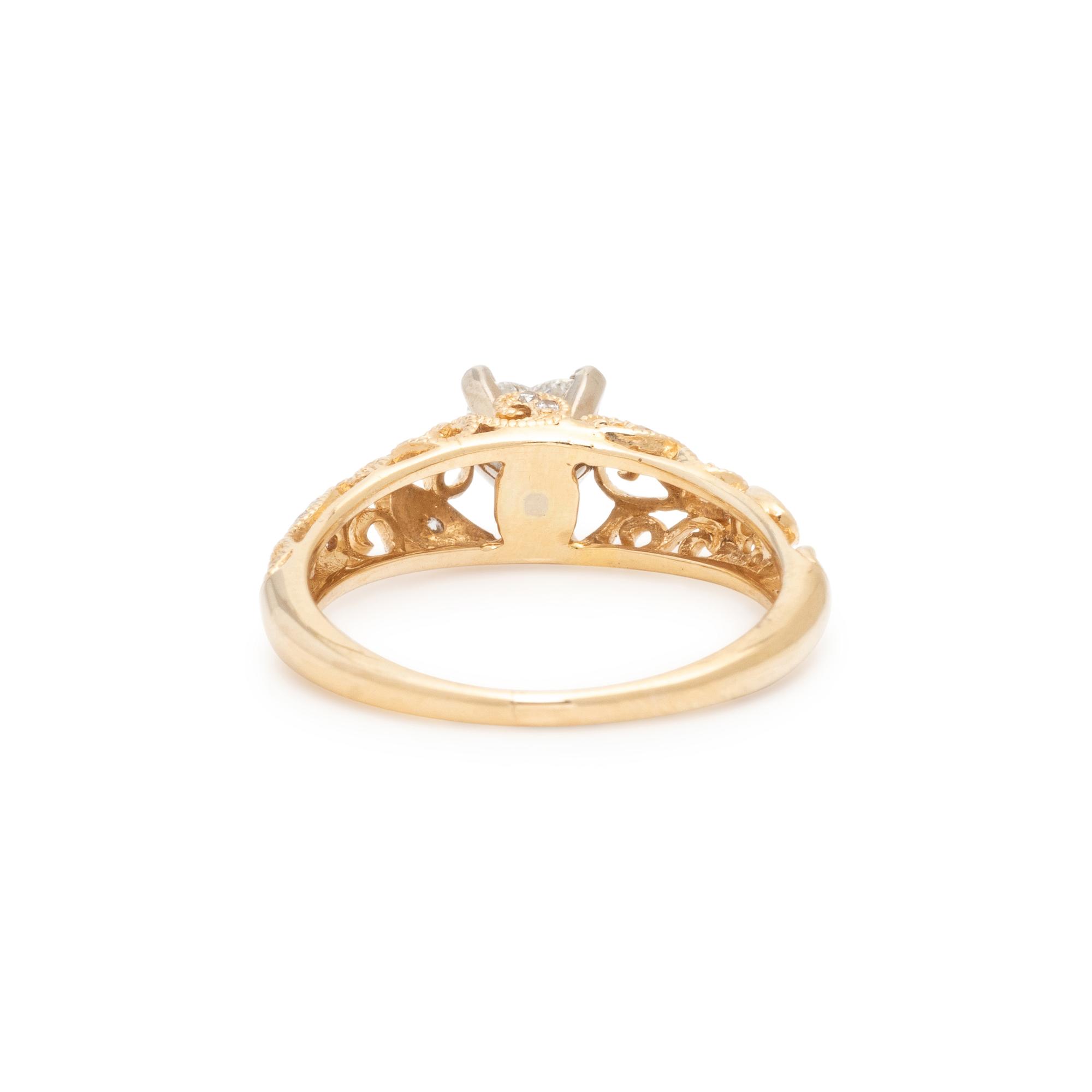 HEART DIAMOND FILIGREE RING