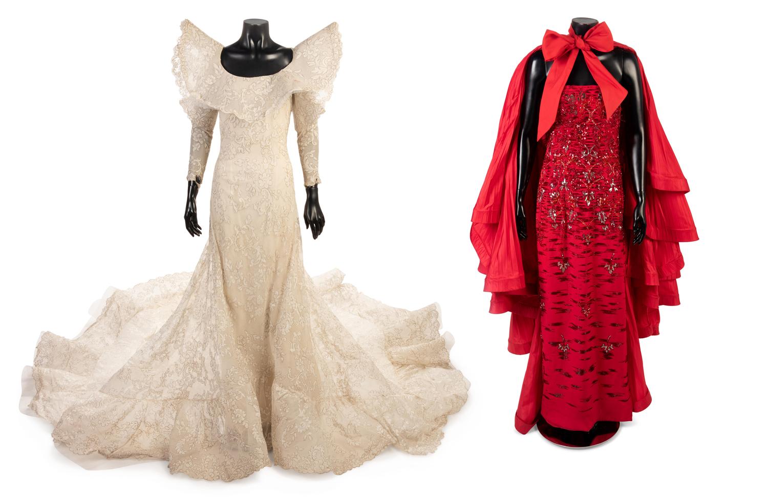 Two Pierre Cardin Dresses From Ebony Fashion Fair, One Worn By Iman, 1970-1984