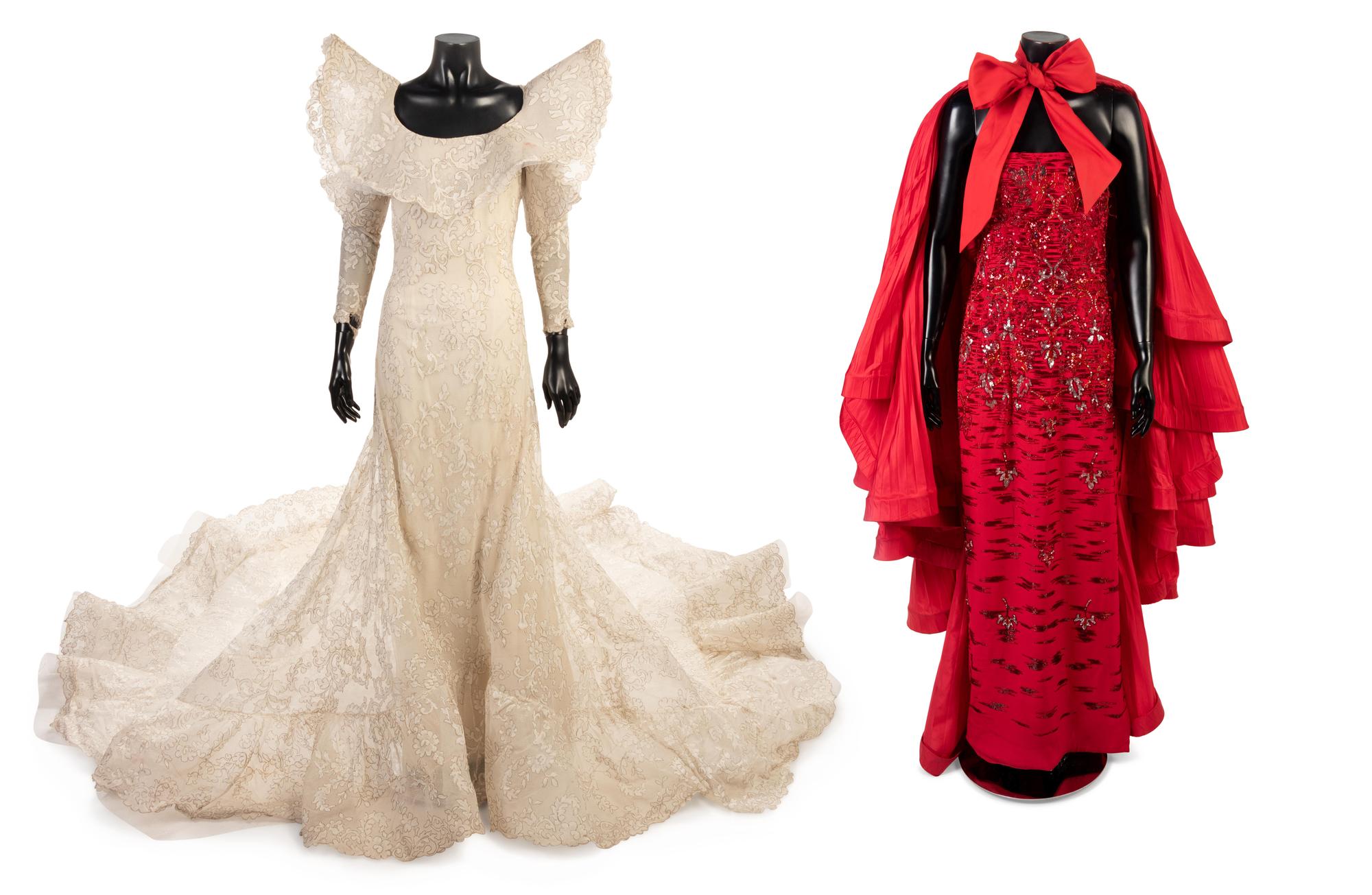 Two Pierre Cardin Dresses From Ebony Fashion Fair, One Worn By Iman, 1970-1984