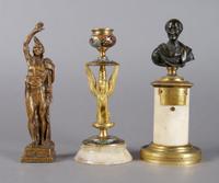 A Collection of Bronze Articles, Height of first 6 3/4 inches.