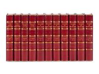 [BINDINGS]. A group of 126 volumes, most in fine full, half, or quarter leather bindings, including works relating to American and European lectures, literature and poetry.