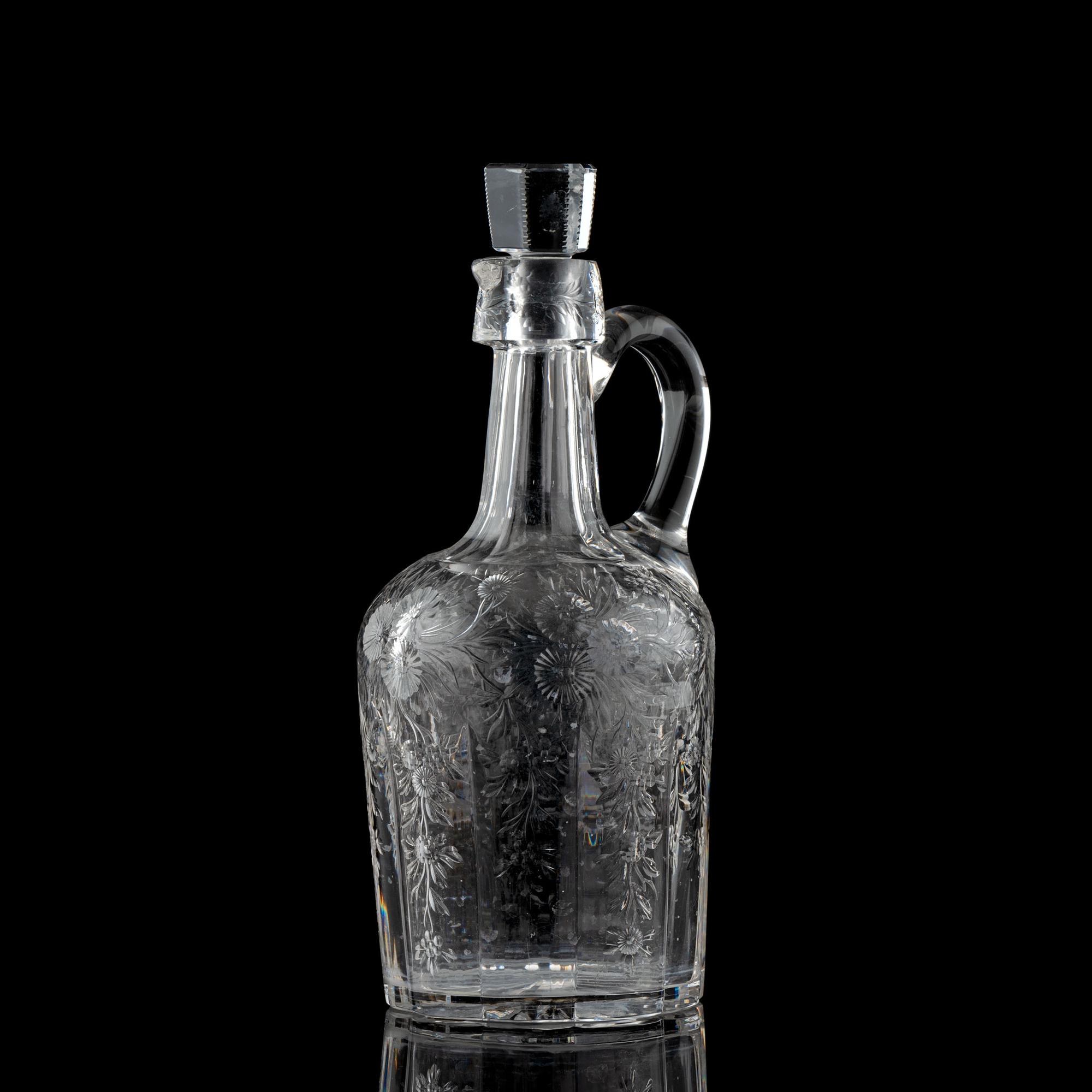 A Thomas Webb Copper Wheel-Engraved Whiskey Jug
