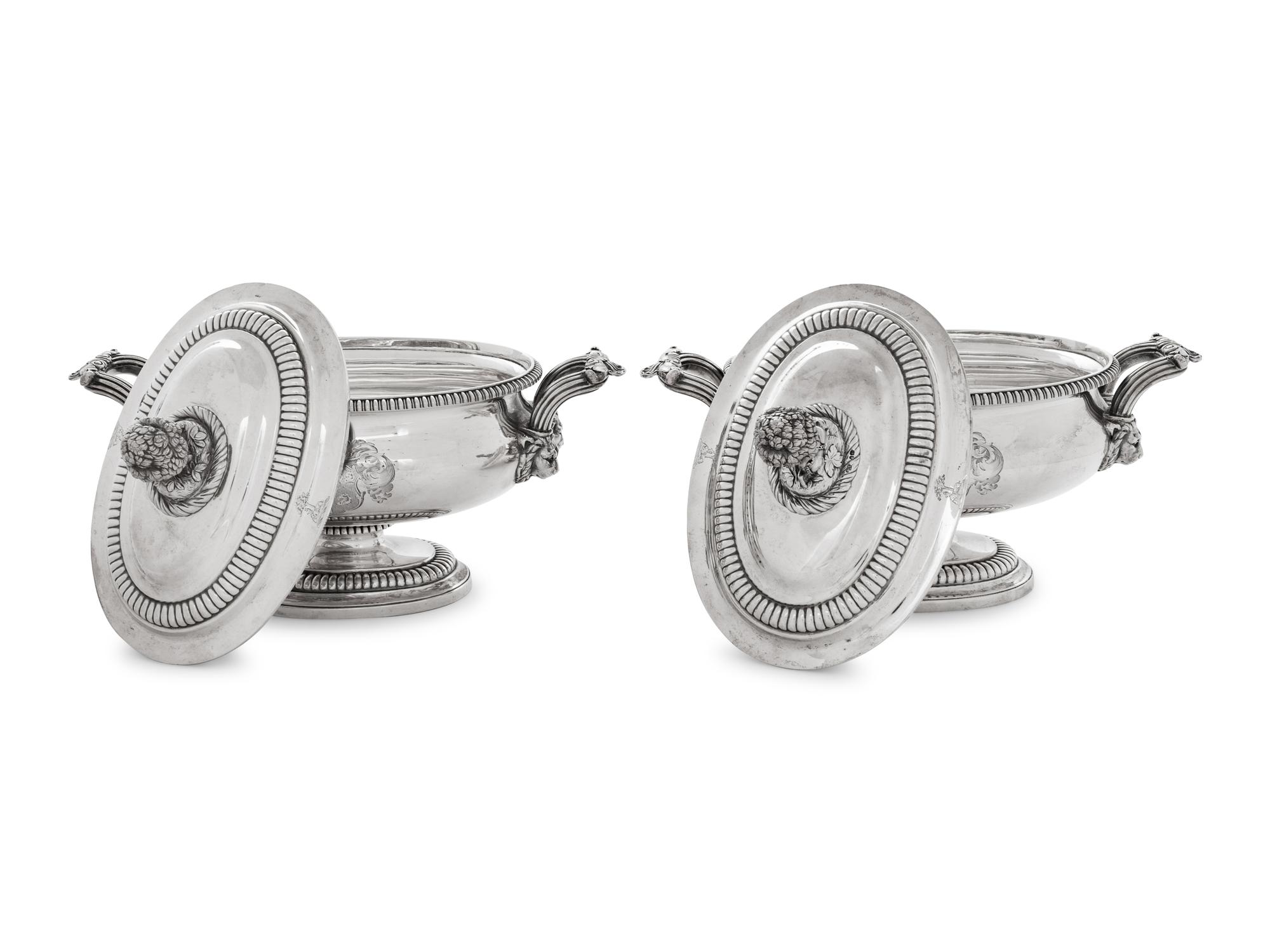 A Pair of Paul Storr George III Silver Covered Sauce Tureens