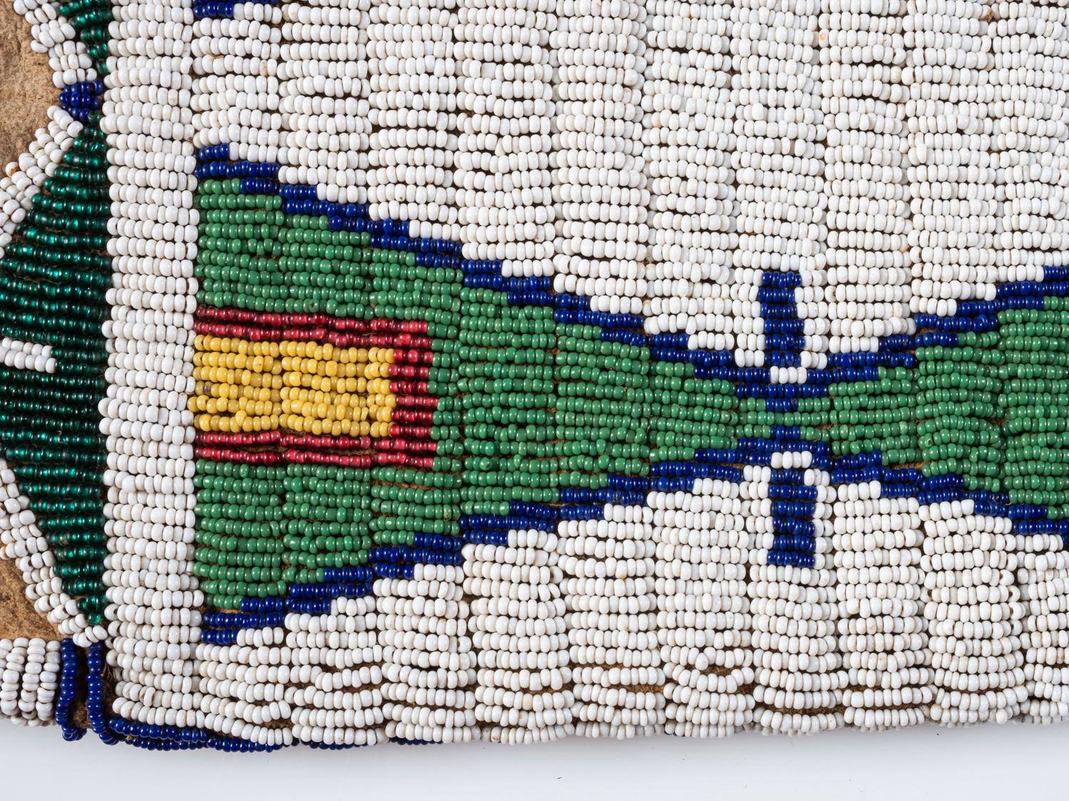 Northern Plains Beaded Hide Tobacco Bag