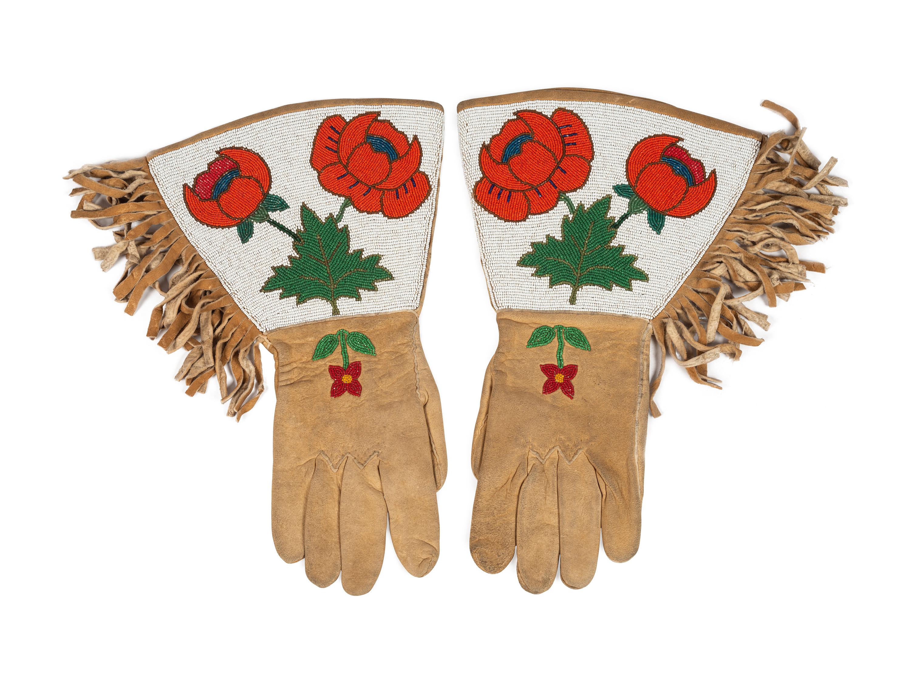 Plateau Beaded Hide Gauntlets
